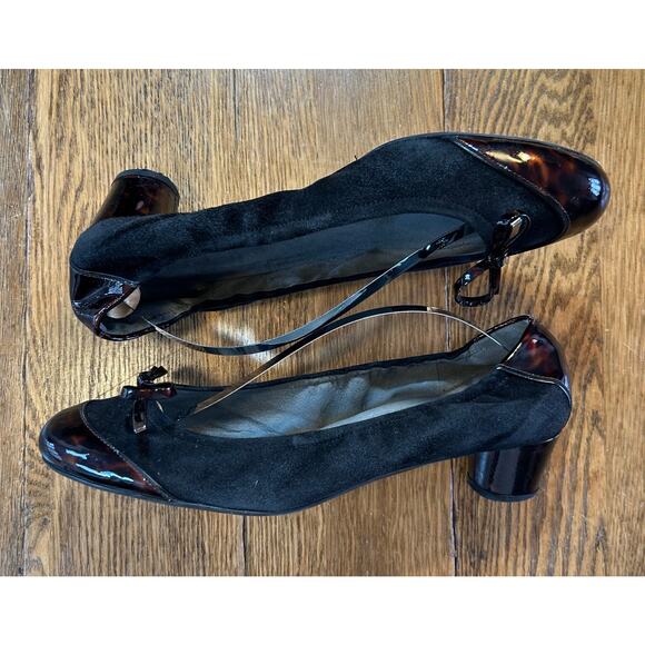 Stuart Weitzman Tippance Ballet Pump Black Suede Tortise Retail $350 Sz 10? - Picture 3 of 9